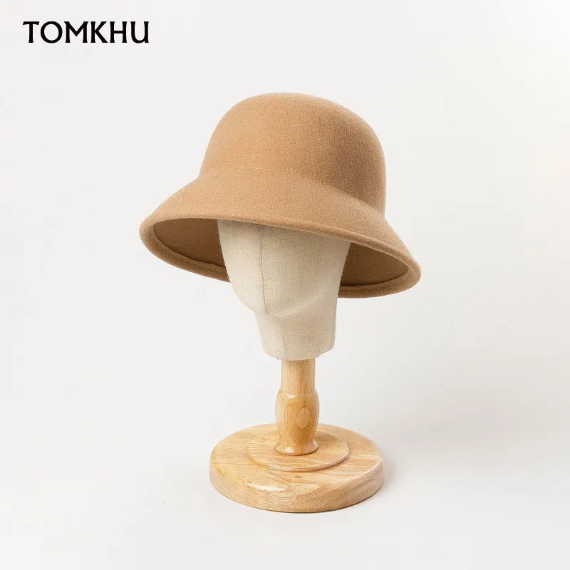 

New Korean Version Of The Autumn And Winter New Fashion Casual Woolen Fisherman Hat For Women Wide Brim Wool Felt Fedora Cap