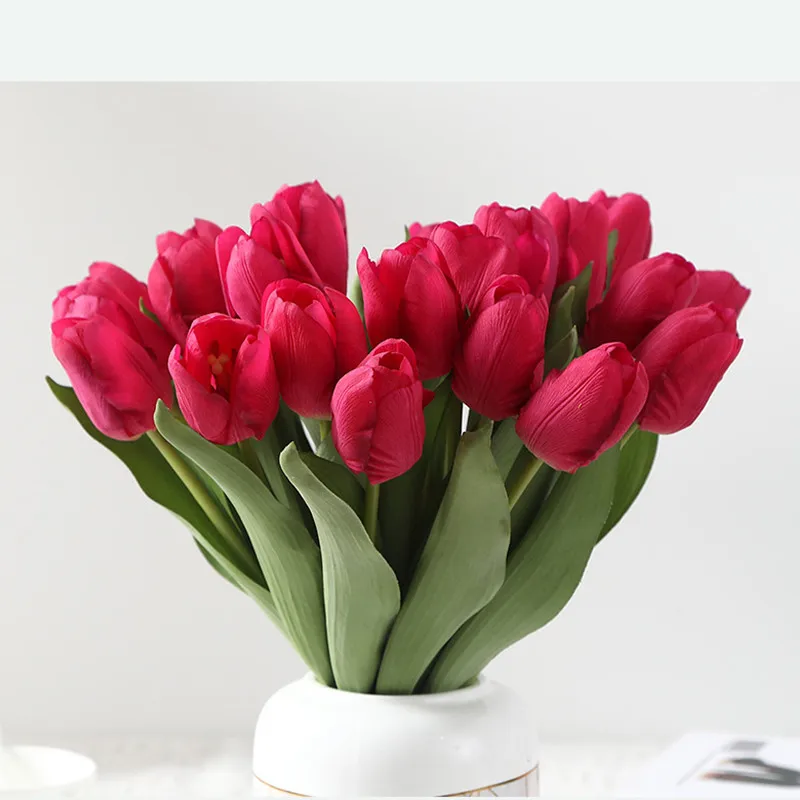 

1Pc Simulation Tulip Bouquet Fake Flower Red Love Purple Noble White Romantic Home Decor Valentine's Day Mother's Day Gift