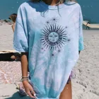 Женская футболка оверсайз, с принтом в виде Солнца и Луны