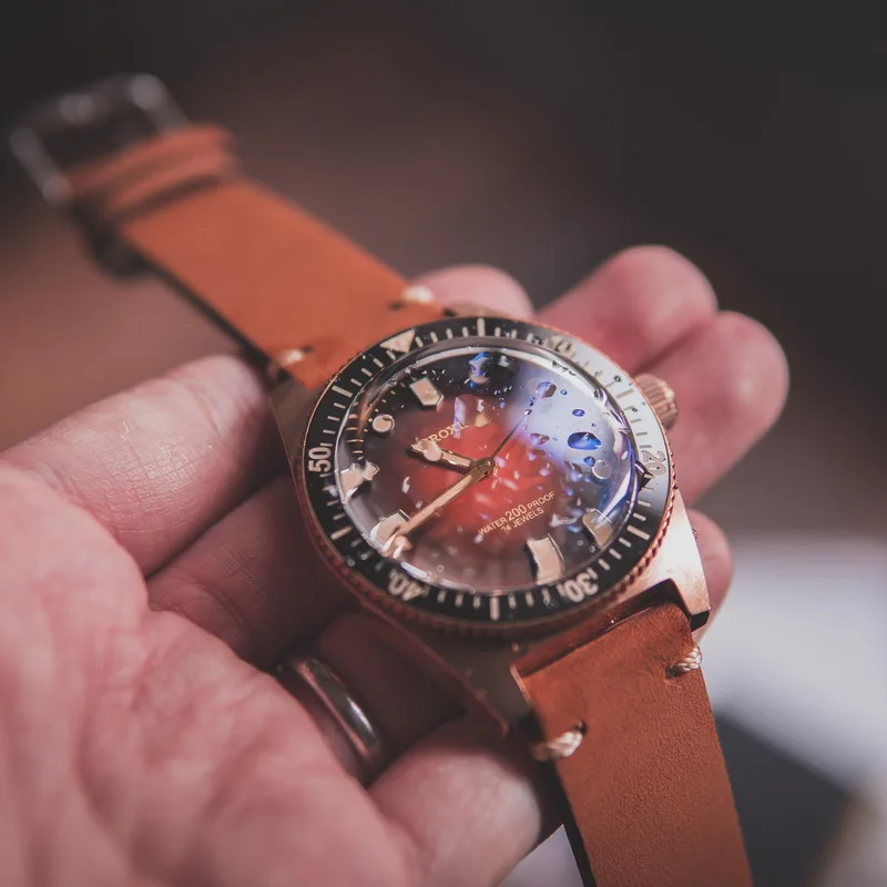 Мужские автоматические часы проксиа бронзовые мужские наручные для дайвинга