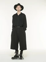 mens new fashion trend mens and womens casual simple straight pants culottes