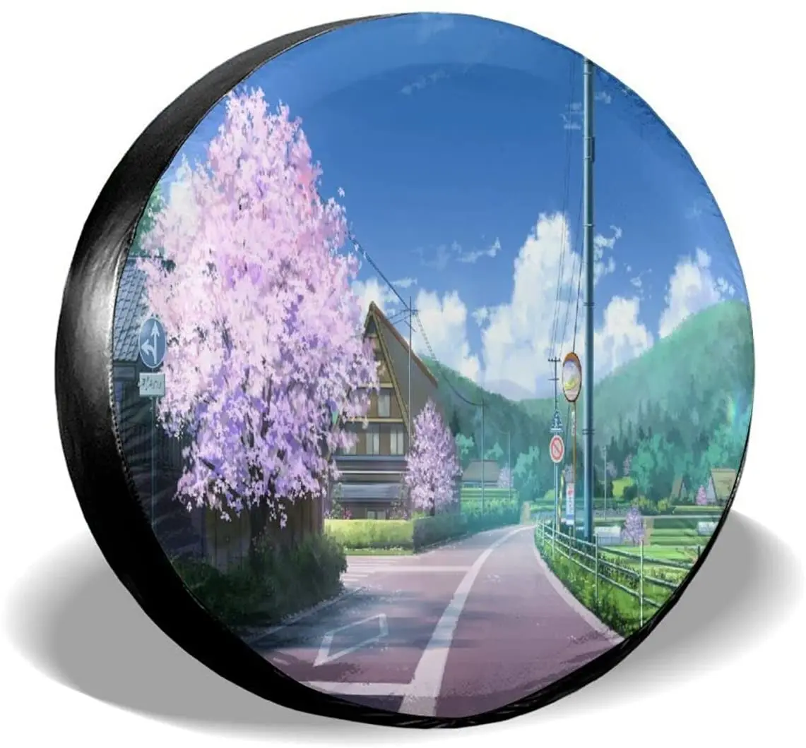 

Anime Cherry Blossom Spare Tire Cover, Waterproof Universal Wheel Covers, Fit For For Jeep,Trailer, Rv, Suv 14 Inch