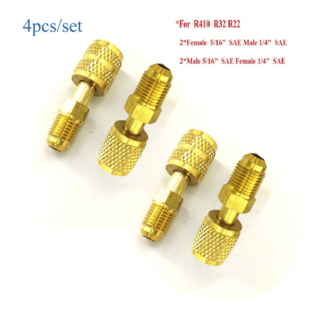 r410 adapter female 516 sae male 14 sae and male 516 sae female 14 sae for r410 r32 r22 valve core free global shipping