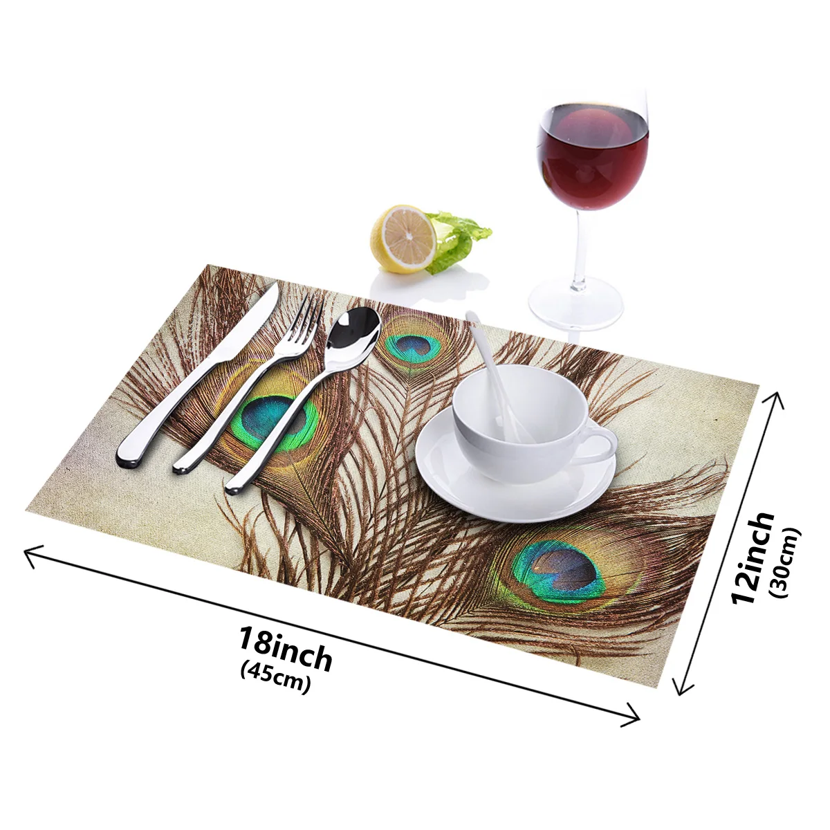 4 6 штук в партии комплект круглые скатерти на стол с перьями павлина С принтом из