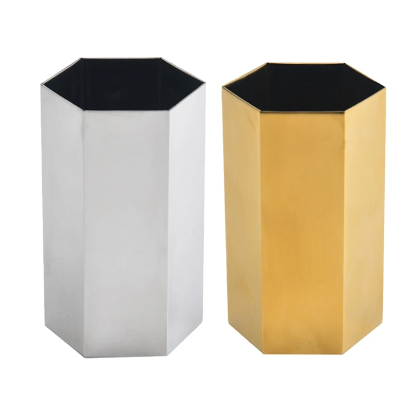 

Pencil Holder Desk Organizer,Hexagon Pen Pot Holder,Desktop Stationery Container,Flower Pot,Makeup Brush Holder,2 Pcs