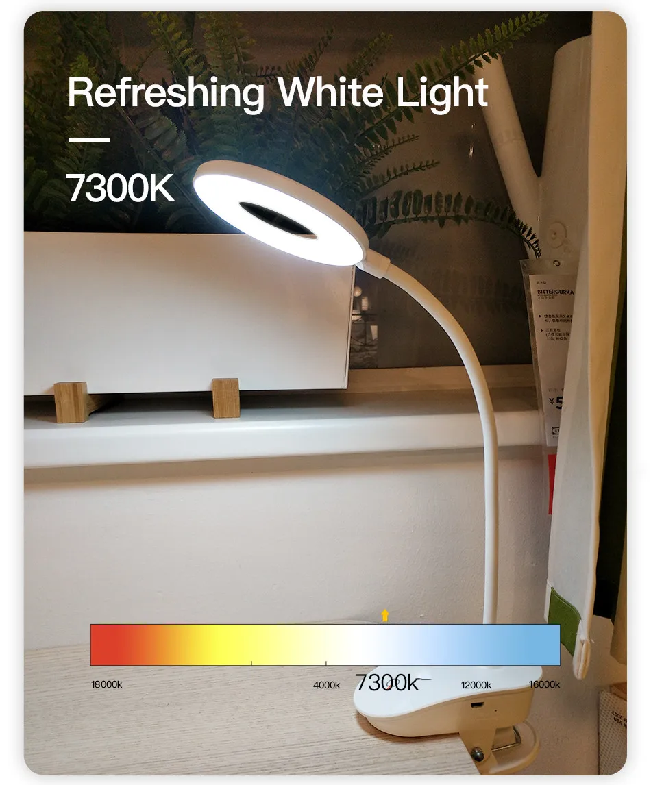 Настольная лампа Flexo с клипсой USB кабелем и аккумулятором 18650|Настольные лампы| |
