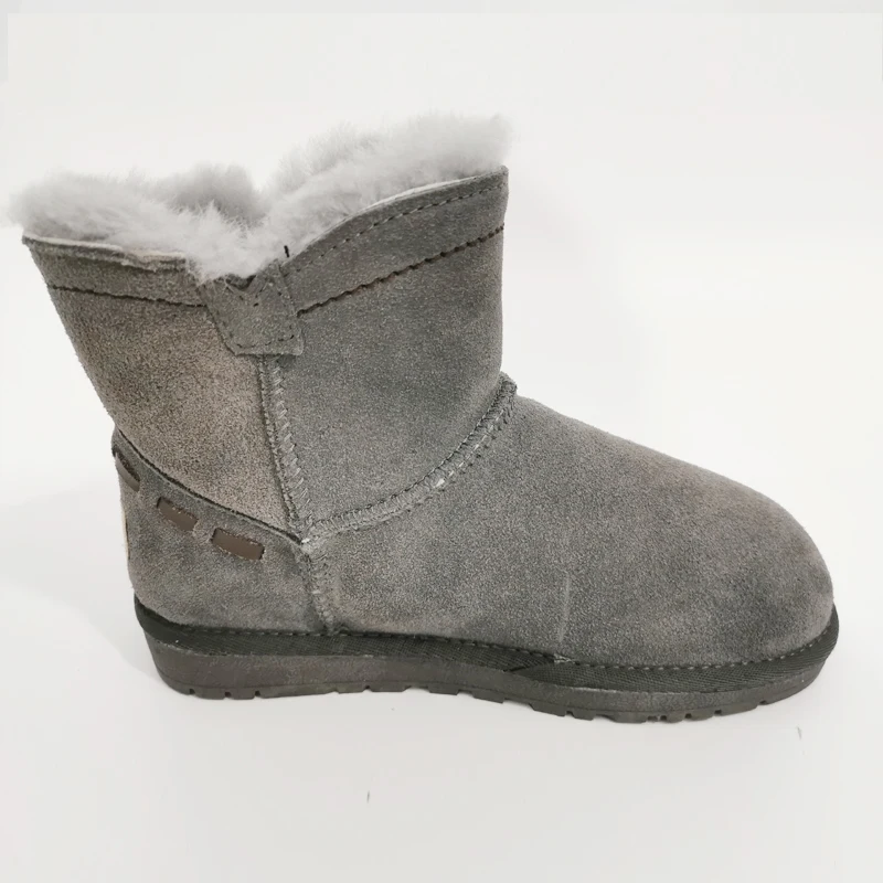 Брендовые женские сапоги из натуральной овечьей кожи на пуговицах зимние