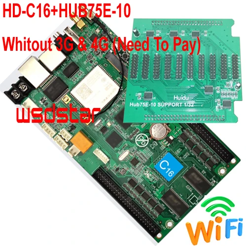 HUIDU HD-C16 + WIFI HUB75E-10 (заменить HD-C15) асинхронный полноцветный P2 P3 P4 P5 P6 P7.62 P10