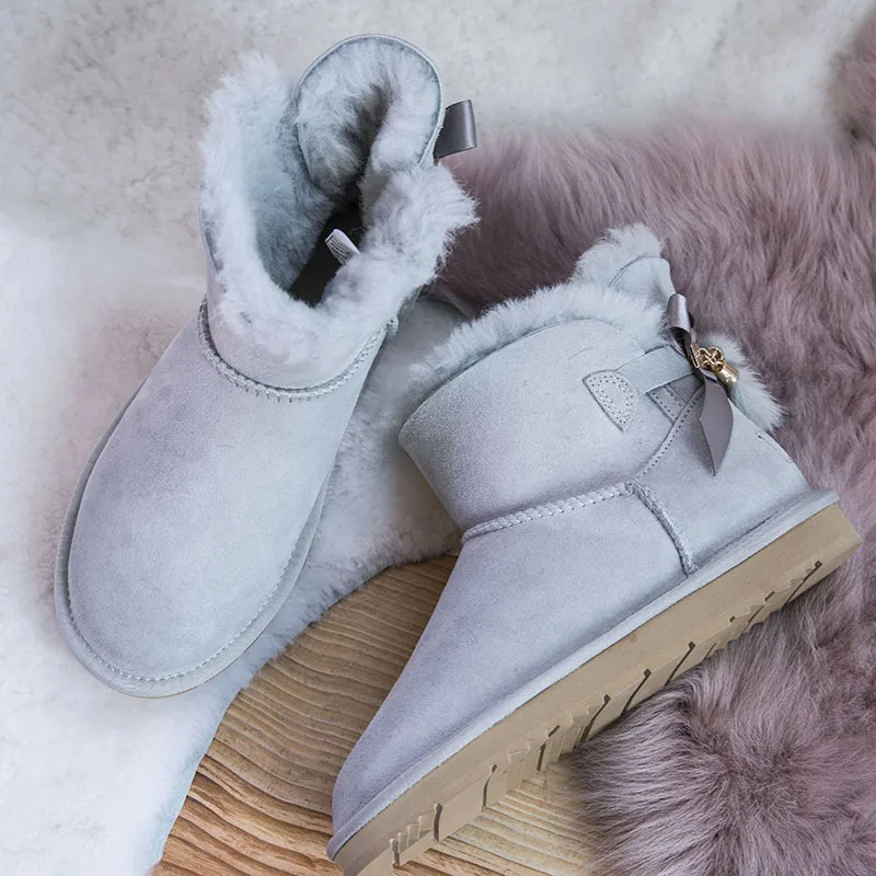 Зимние сапоги 2019 г. Новые женские зимние на овечьем меху нескользящие теплые