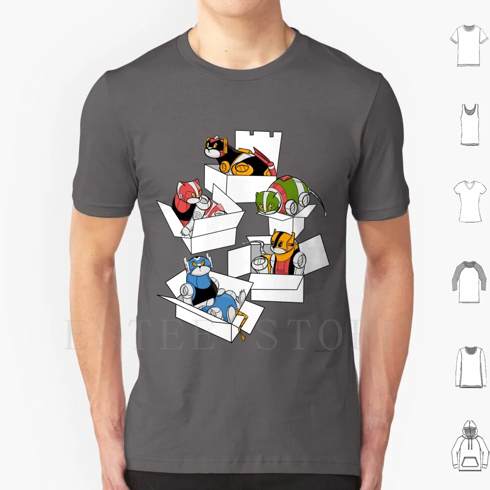 Футболка из хлопка с принтом волтрон Львы Вселенной кошки в коробках | Мужская