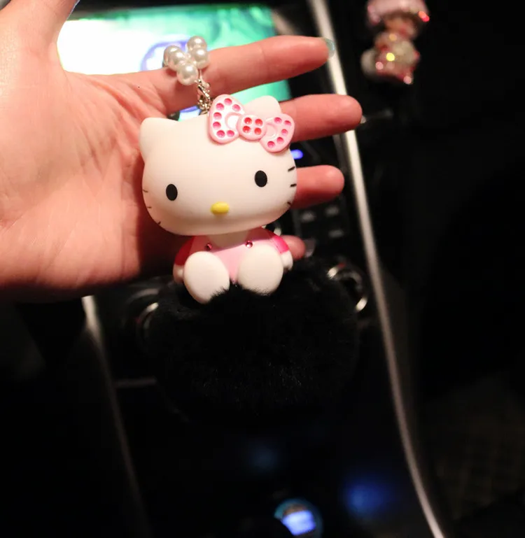 7 Милый Кот hello kitty брелоки КТ для автостайлинга Interio висячий брелок в виде кукол автомобиль шкентель стиля Висячие зеркало заднего вида - Цвет: 7