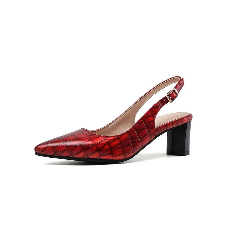 

Spring and autumn new pointed fashion sandals shallow mouth thick heel versatile high heel women's shoes back single shoes