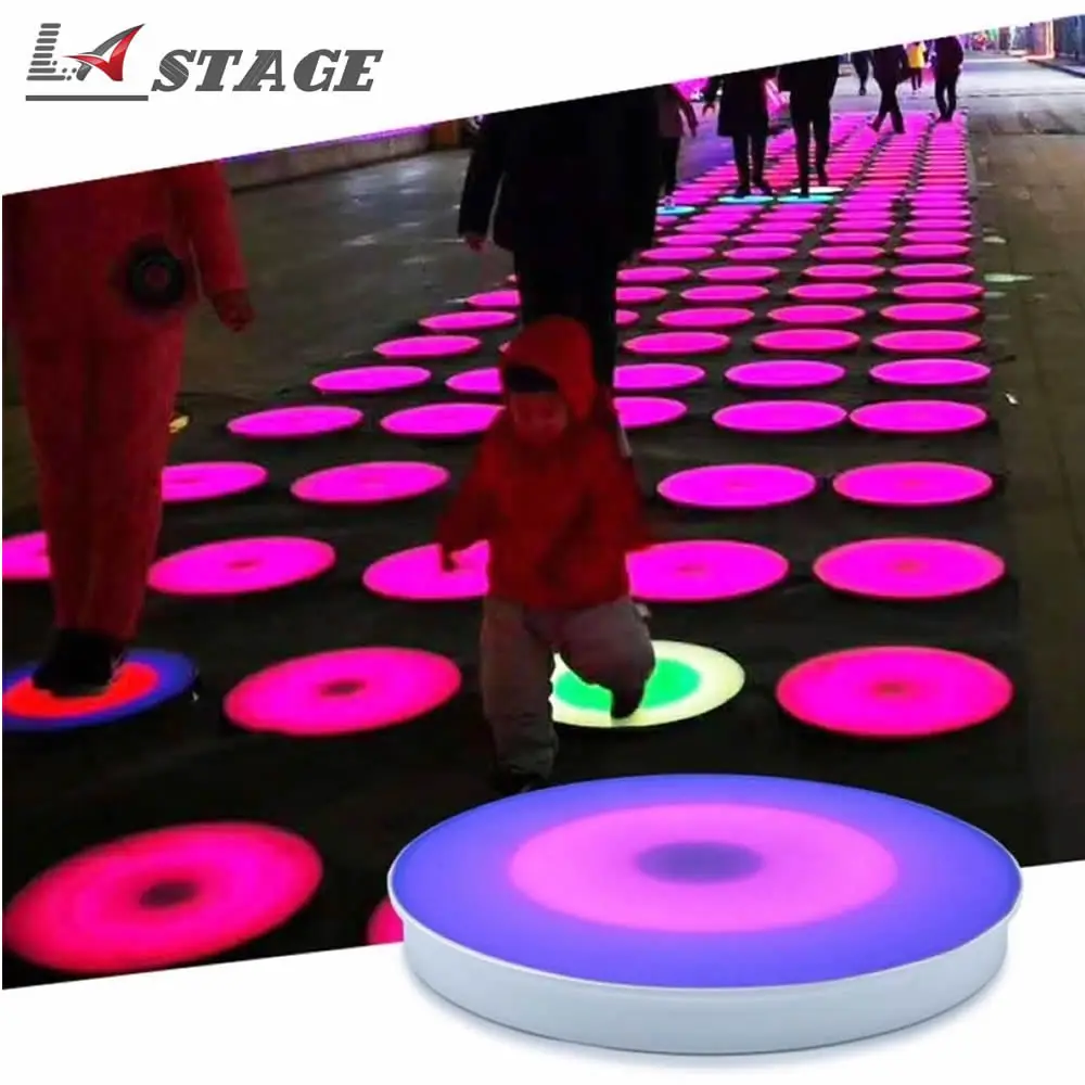20ชิ้น/ล็อต50ซม.เพลง Interactive LED เต้นรำชั้นเปียโนเล่นเสียงกันน้ำแผงสำหรับแฟชั่นแสดงกิจกรรม