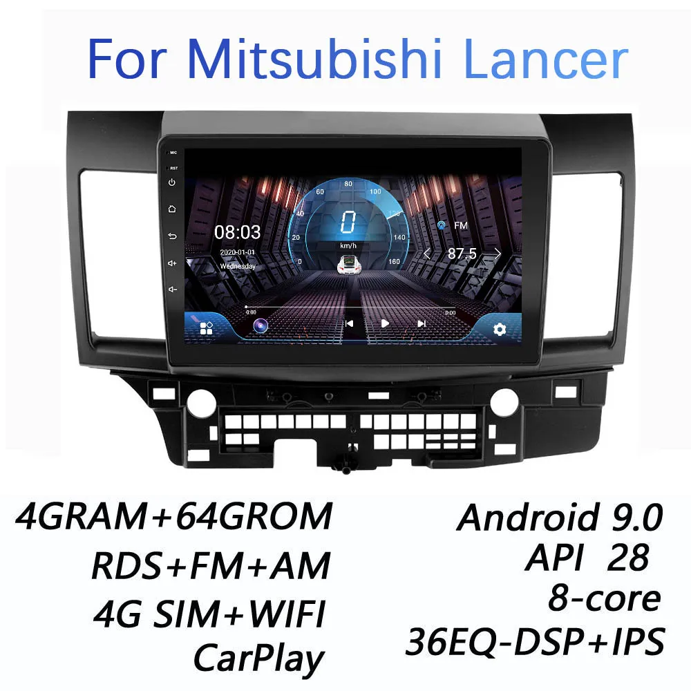 4 г + 64 DSP 2 din Android 9 0 4G NET Car Radio мультимедийный видео плеер для Mitsubishi Lancer 2008 2016 WiFi BT