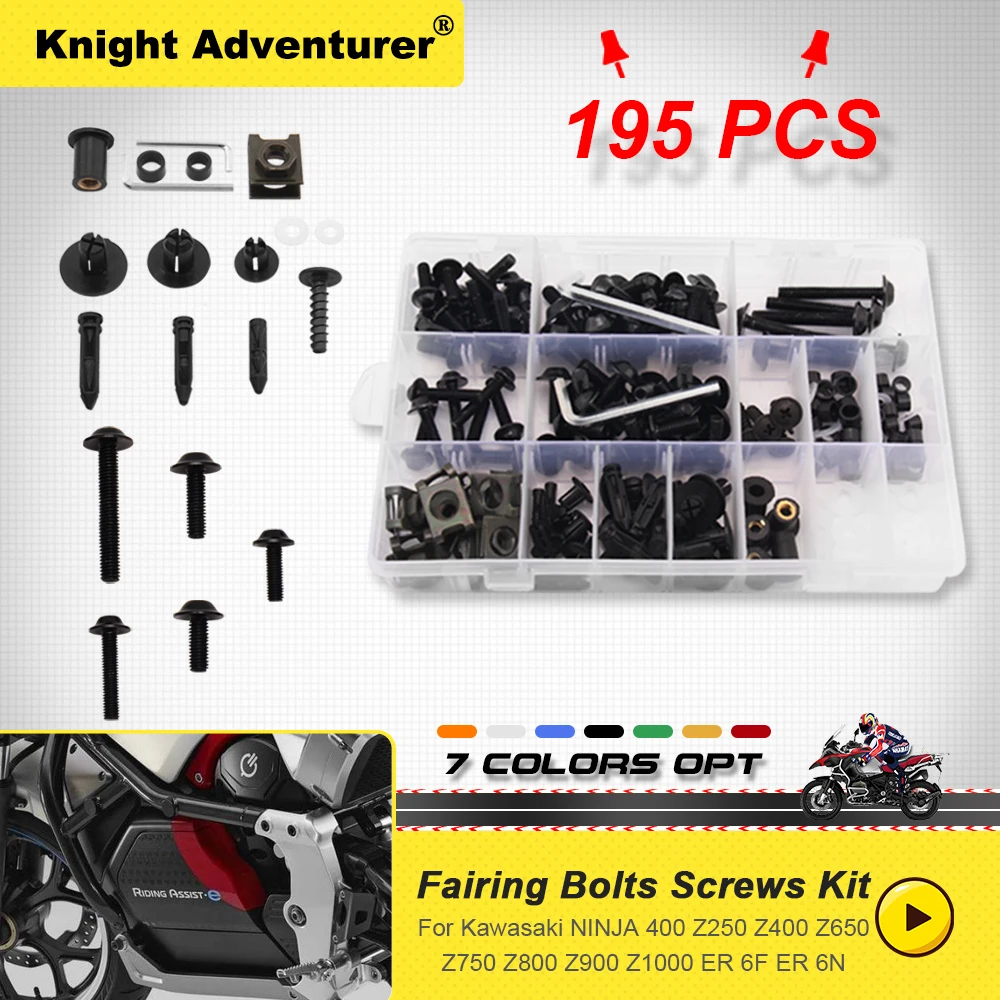 

Болты для обтекателя мотоцикла, крепежный зажим, винтовой комплект на заказ для Kawasaki NINJA 400 Z250 Z400 Z650 Z750 Z800 Z900 Z1000 ER 6F ER 6N