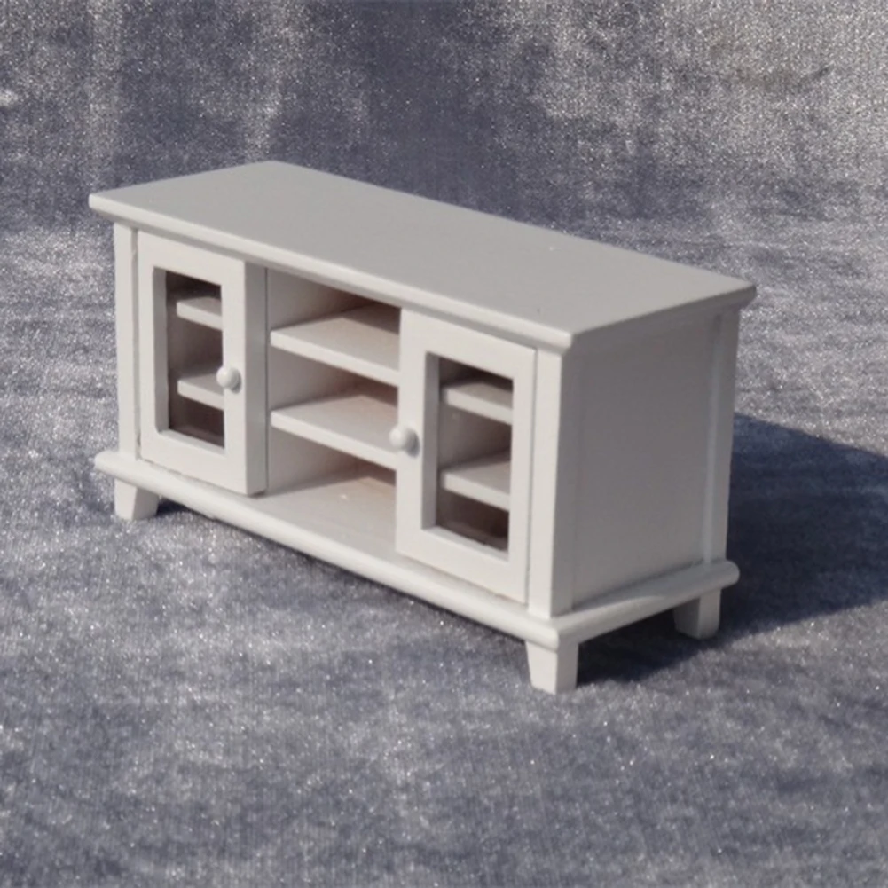 1/12 кукольный домик Миниатюрный деревянный ТВ шкаф мебель для гостиной