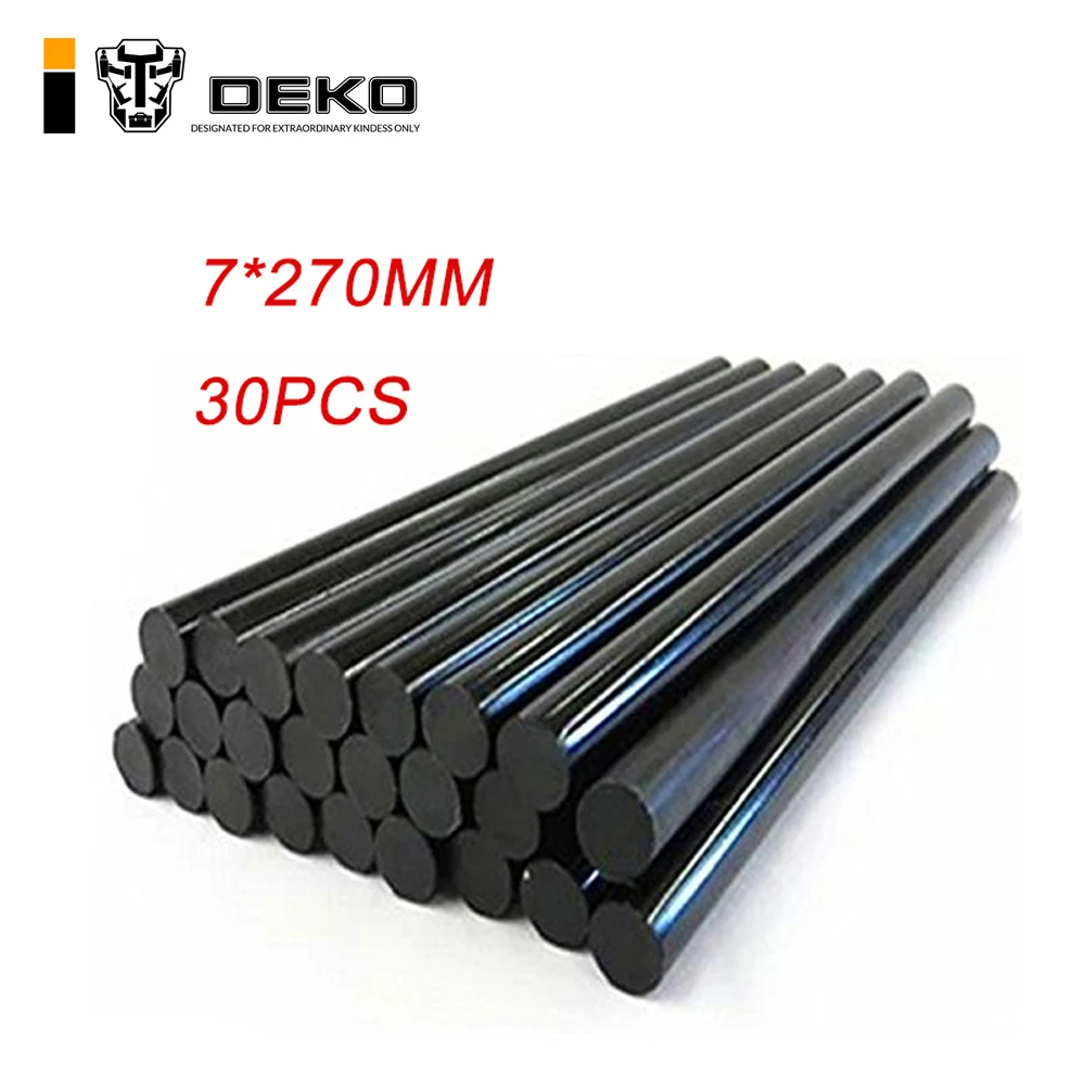 

DEKO 30pcs Diameter 7mm Black high viscosity Hot Melt Glue Stick Professional Length 270mm DIY Glue Gun Sticks Paste Tools