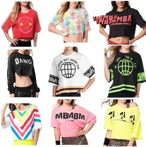 

Новая одежда Zumba для фитнеса, женская Трикотажная хлопковая одежда для фитнеса, футболка, топы, Сетчатая футболка T2319