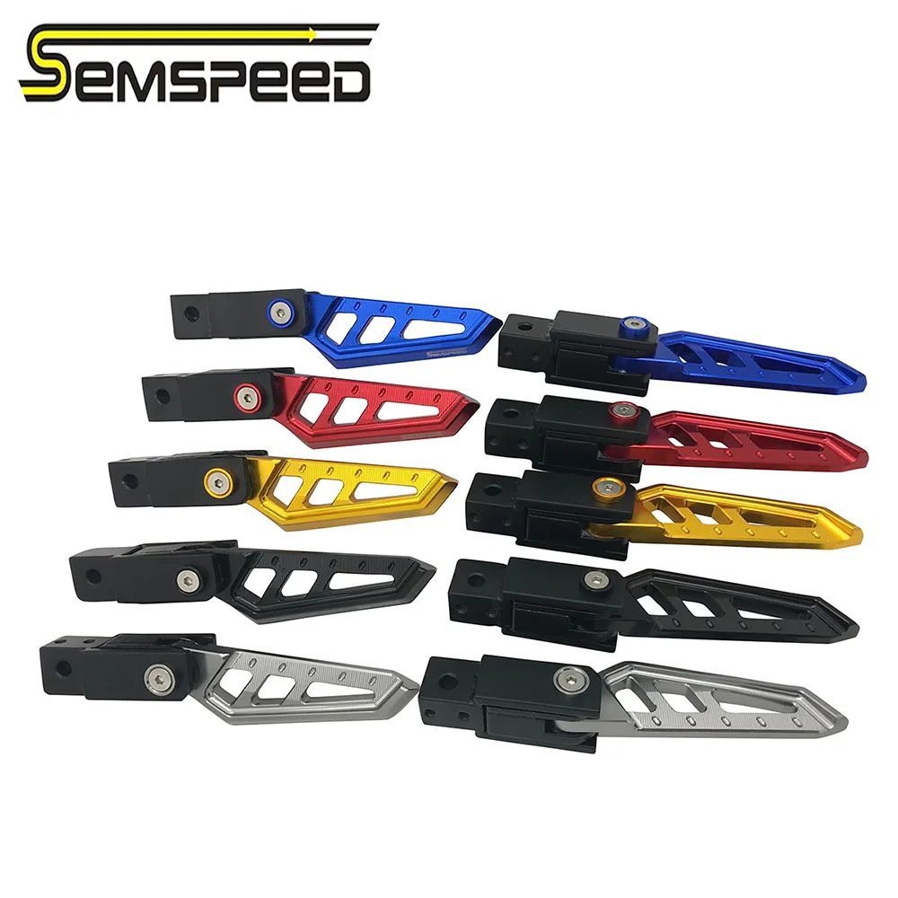 

SEMSPEED CNC Universal Left Right Passenger Footrest Spinning Pedal Plate For Honda Motorcycle Scooter