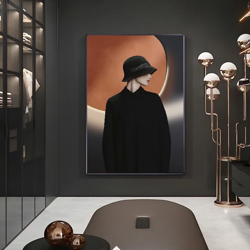 Холст для живописи абстрактная Скандинавская плакаты портреты и принты Черный