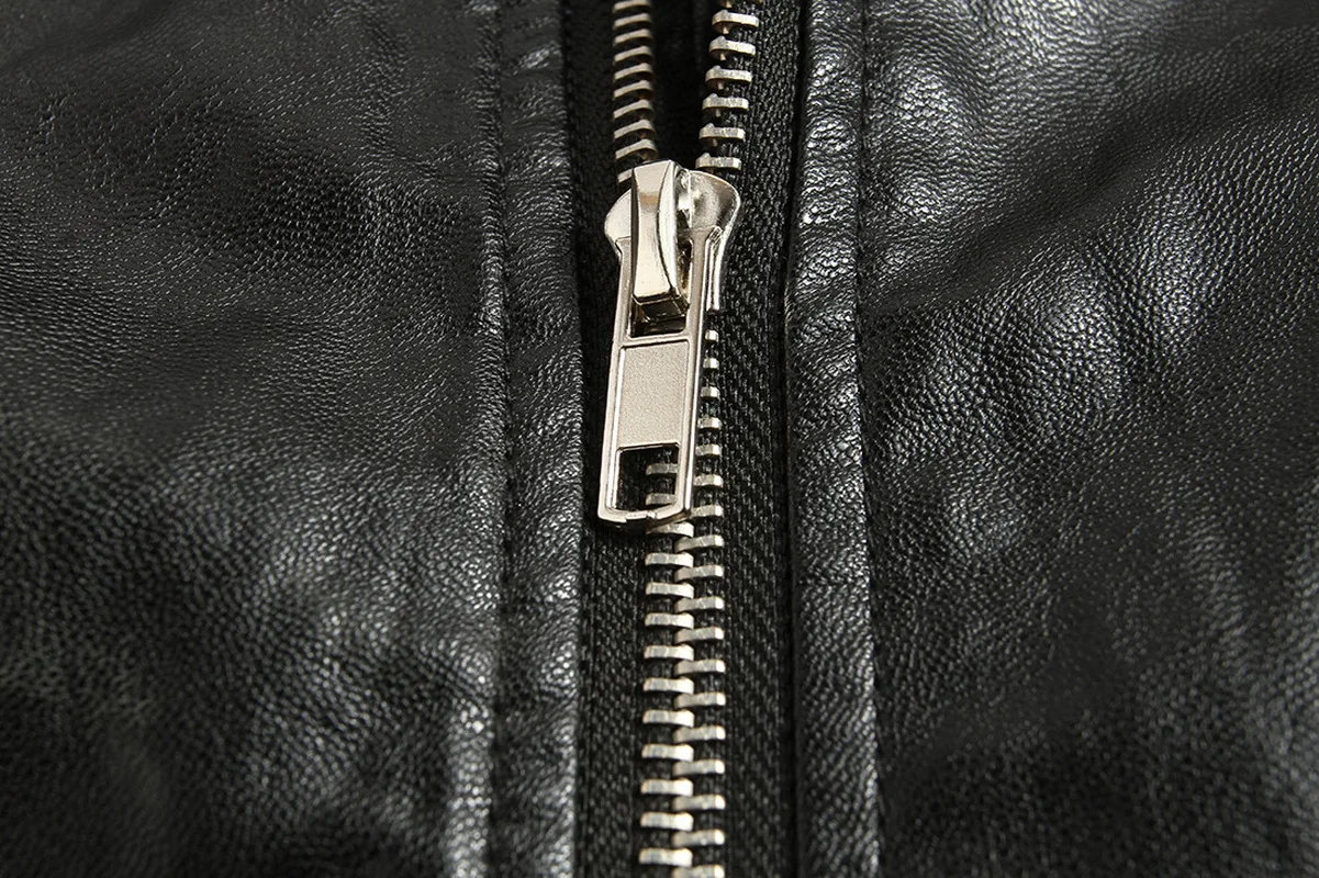 Новая Кожаная Мотоциклетная кожаная куртка с воротником в стиле панк Chaqueta De Cuero