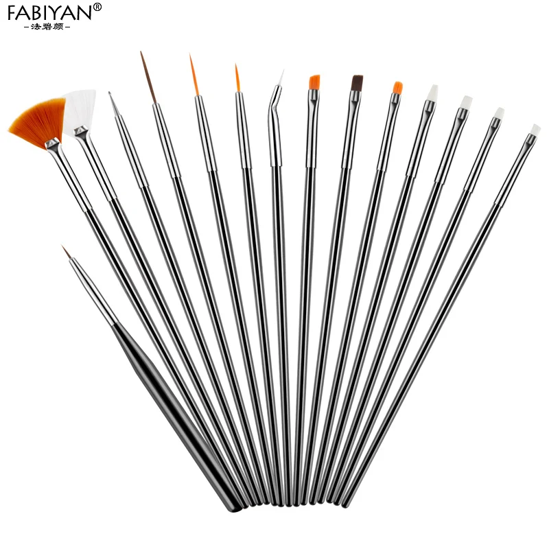 20 шт./компл. дизайн ногтей ручка с кисточкой акриловая Раскрашивание Рисование