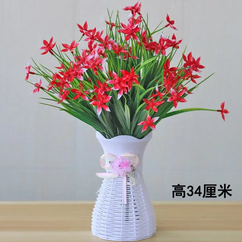 Plastic flower, artificial rose, simulation dry flower ornament, living room, potted plant, interior decoration, lily flower