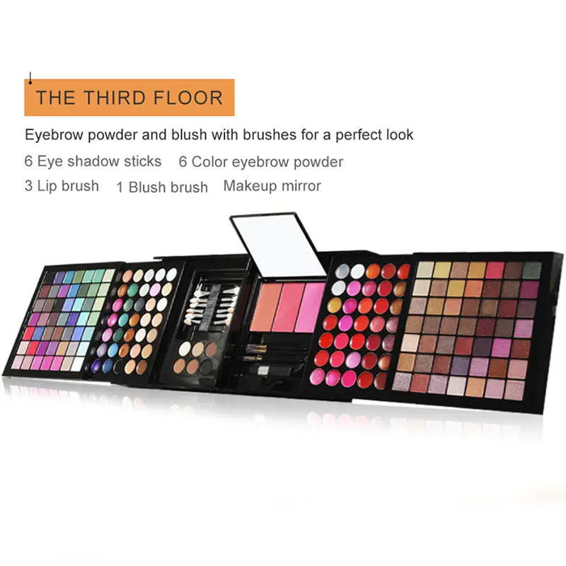 

177 Colors Shadows Professional Matte Pearlescent Glitter Eyeshadow Palettes Kit Makeup Contour powder Blush Palette