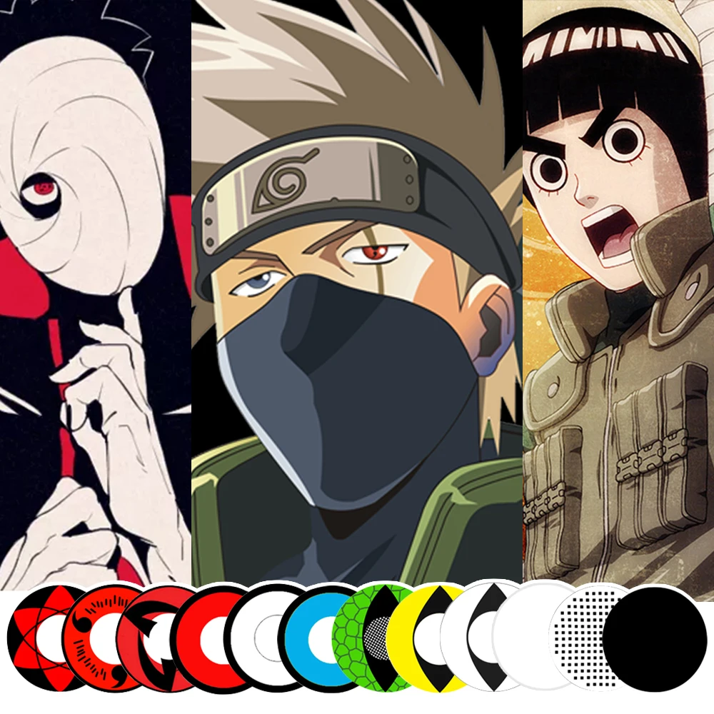 

2pcs/Pair Cosplay Anime Eyes Lenses Sharingan Color Contact Lenses for eyes Uchiha Sasuke Hatake Kakashi Colored Lenses for Eye