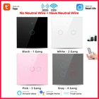 TUYA 1234 банды, Wi-Fi + 433 МГц Smart Touch переключатель дистанционного Управление дома светильник настенная кнопочная для Alexa и Google Home Assistant розового, серого, белого и черного цвета