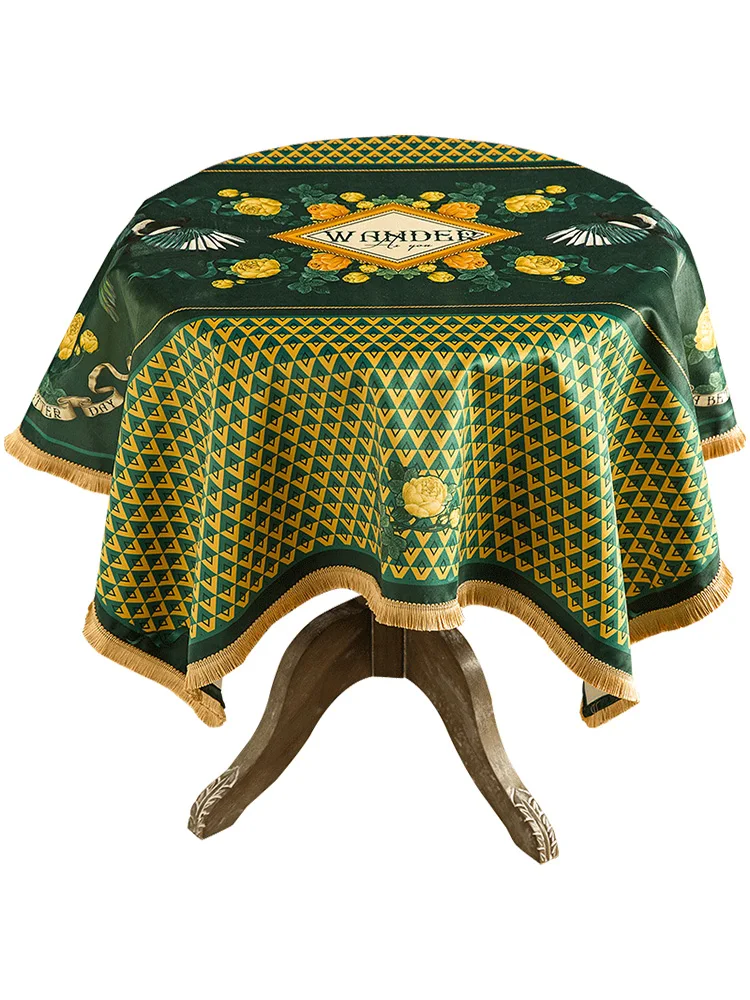

Retro tablecloth ins American spring and summer rectangular tablecloth TV cabinet tea table table flag cover towel