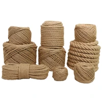 6mm 50m 100m natural jute rope twine rope hemp twisted cord macrame string diy craft handmade decoration pet scratching