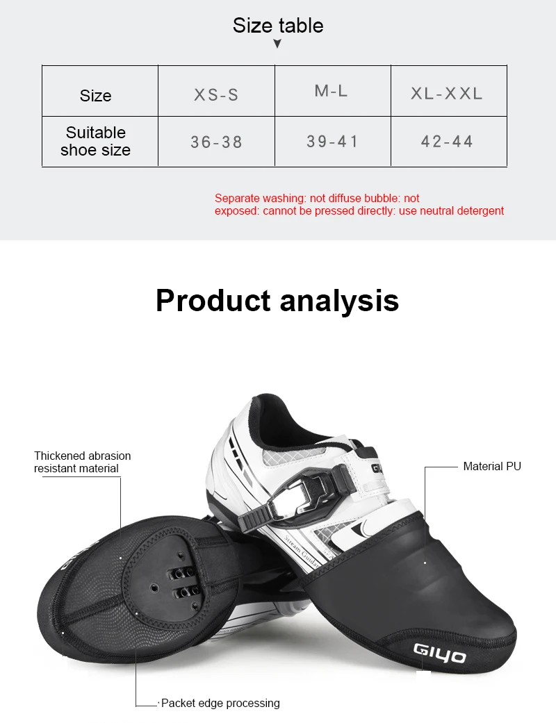 

Cycling Shoes Cover Half Palm Toe Bicycle Protector Boot Case Upper PU Material Sole Thick Wear-resistant Winter Windproof Shoes