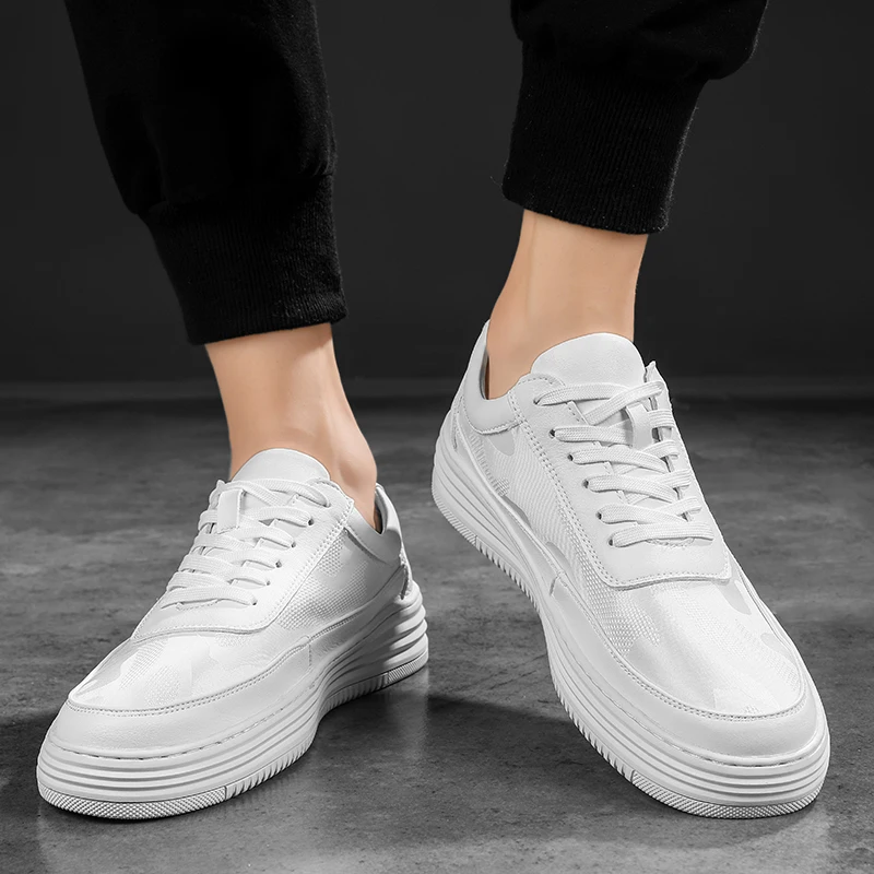 

leather sneakers men's shoes white vulcanized autumn shoes male casual tenis fashion sneakers lace up oxfords mans shoes