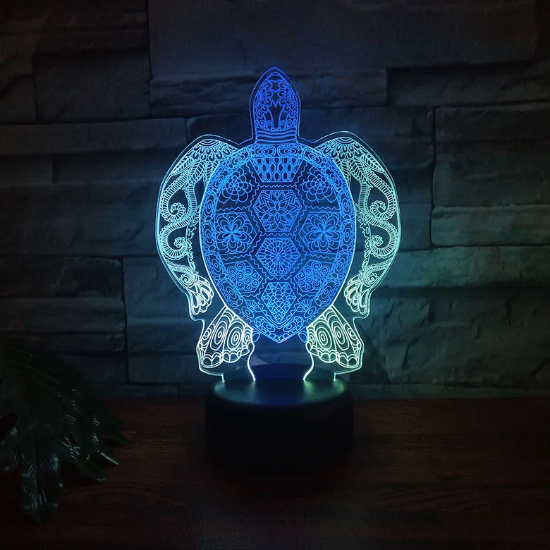 

Sea Turtles 3D LED Touch Colorful Night Lights Birthday Party Decoration Figurines Table Lamp For Kid's Toys Gift