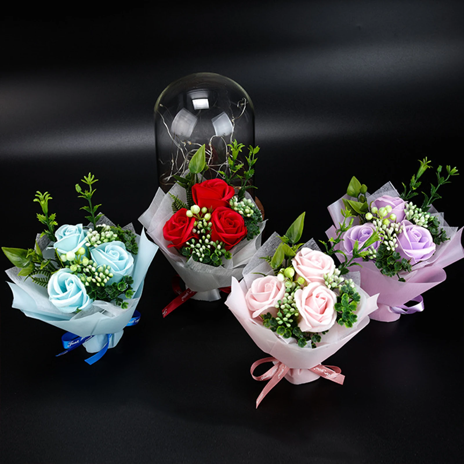 

Роза, Подарочная коробка для подарков на день Святого Валентина, праздничные принадлежности в стеклянном куполе, домашний декор, символ люб...