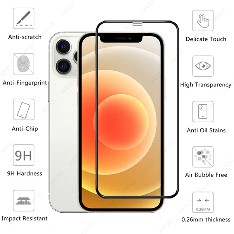 Cristal templado para iPhone, pel&iacute;cula protectora de pantalla para modelos 13 Pro Max, 12, 11 Pro Max, Mini, 6s, 7, 8 Plus, X, Max y XR XS, 2 unidades-1