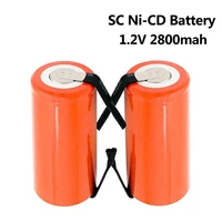 4pc sc battery 1 2v 2800mah ni cd subc rechargeable battery with tab for power tool battery pack diy screwdriver electric drill