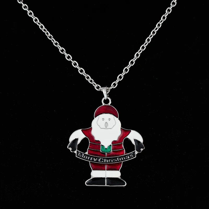 Collar largo con colgante de árbol de Navidad, cadena de suéter con adornos de Papá Noel, regalo nuevo de 2022