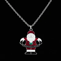 2022 new gift ornaments sweater chain christmas tree pendant style santa claus long necklace
