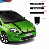 car hood bonnet stripes auto engine cover decor vinyl decals for fiat punto abarth racing styling stickers exterior accessories