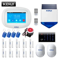 kerui k52 large touch screen wifi gsm alarm system tft display home alarm system security motion detector remotes solar siren