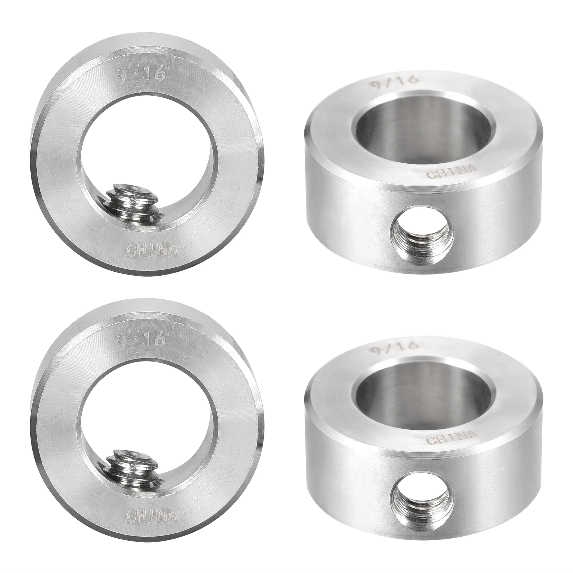 

uxcell Drill Stop 9/16" I.D. Stainless Steel for Set Screws Chuck Woodworking Drill Bits Depth Holder 4Pcs