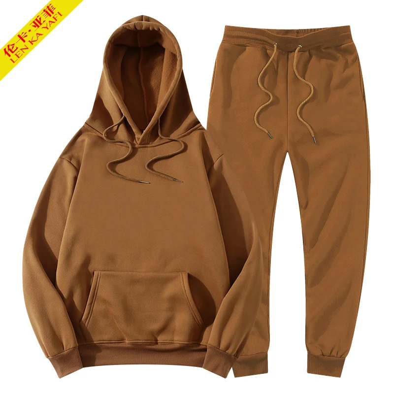 

Спортивный костюм для мужчин и женщин, толстовка + штаны, спортивные штаны для бега, зимний флисовый костюм для бега, спортивный костюм, свит...