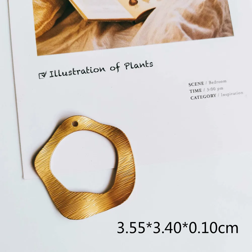 

KC Gold White K Plated Eardrop Pendant Charms Triangle Jewelry Component Diy Handmade Material for Earring Necklace 6pcs