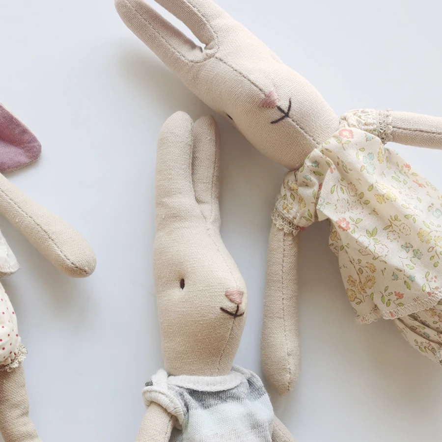 Крошечный кролик из хлопка LinenToys разглаживающая игрушка для детского праздника