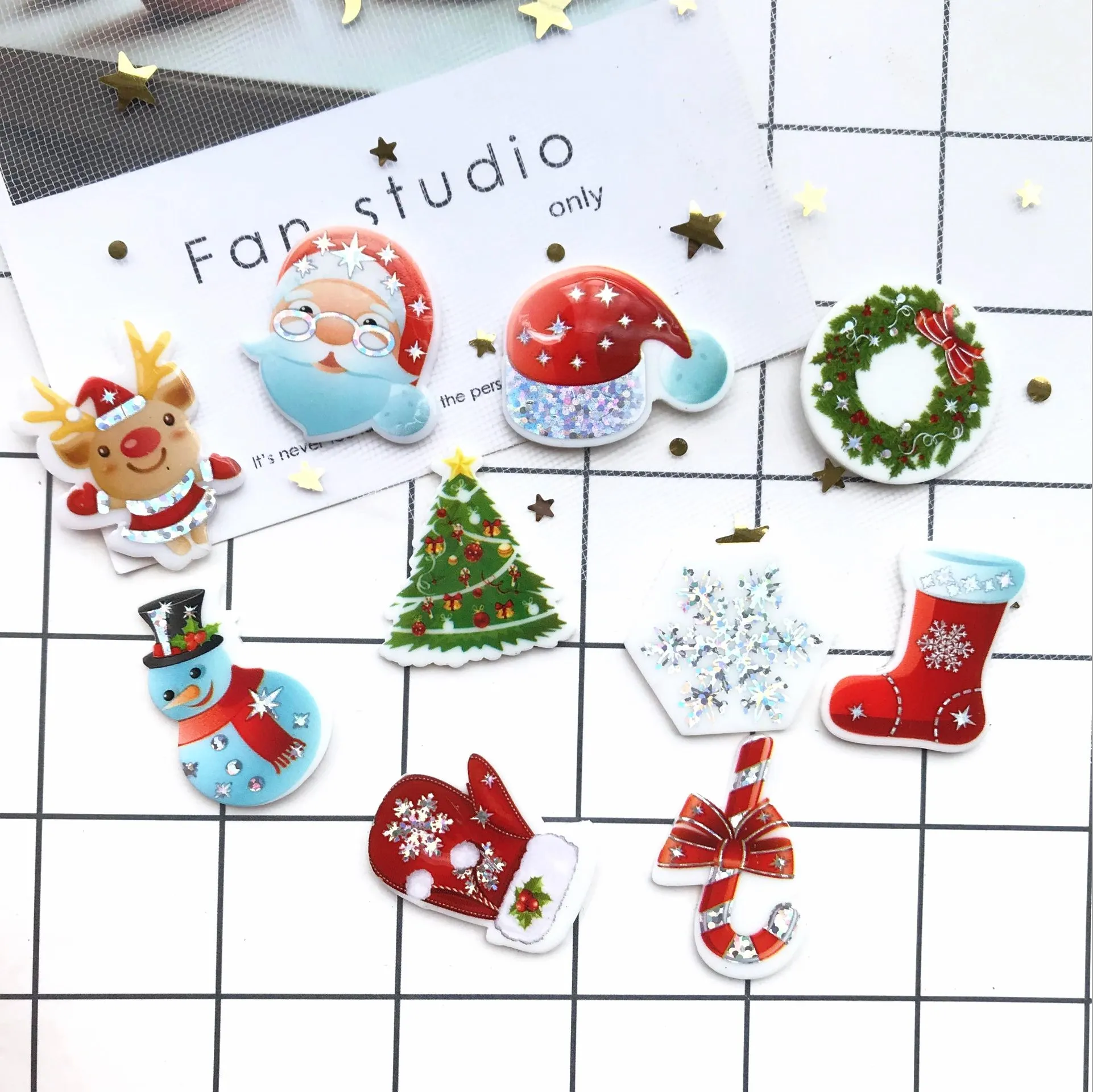 Микс бесплатная доставка 10 шт./лот рождественские украшения kawaii Смола Санта