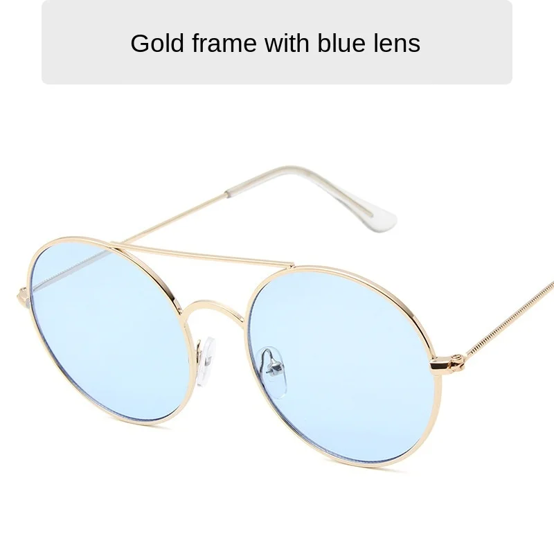 

HUHAITANG Tiktok, red INS, sunglasses,fashionable metal circular frame, sunglasses, female, colorful, sea, and male toads.