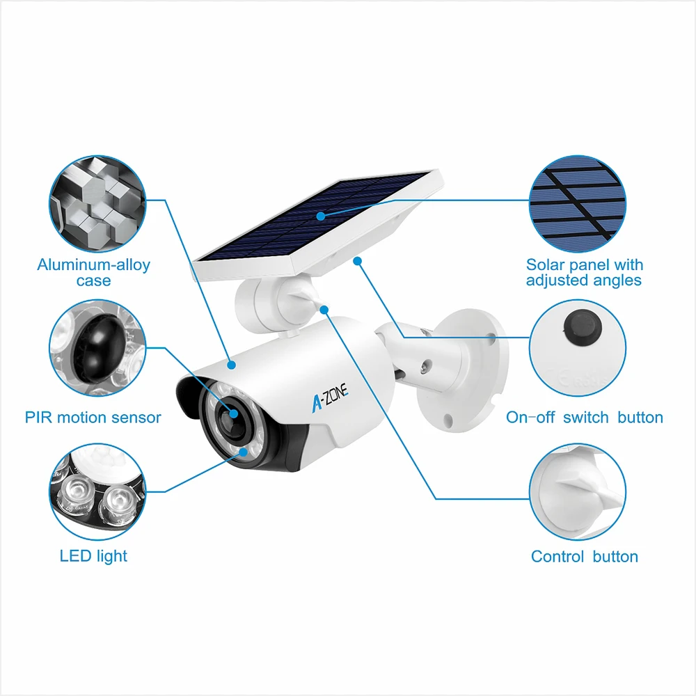 Водонепроницаемый IP66 поддельная камера солнечной зарядки открытый сад имитация