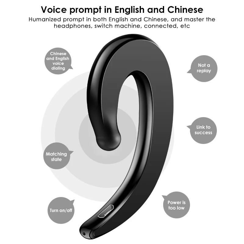 1 шт. беспроводные наушники костной проводимости беспроводная спортивная